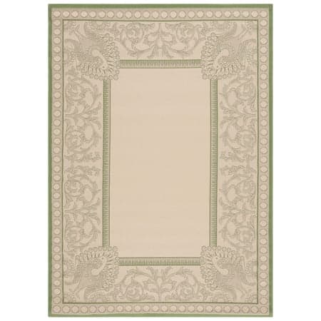 Safavieh Courtyard Cooper Botanical Indoor/Outdoor Area Rug, Natural/Olive, 5'3" x 7'7"
