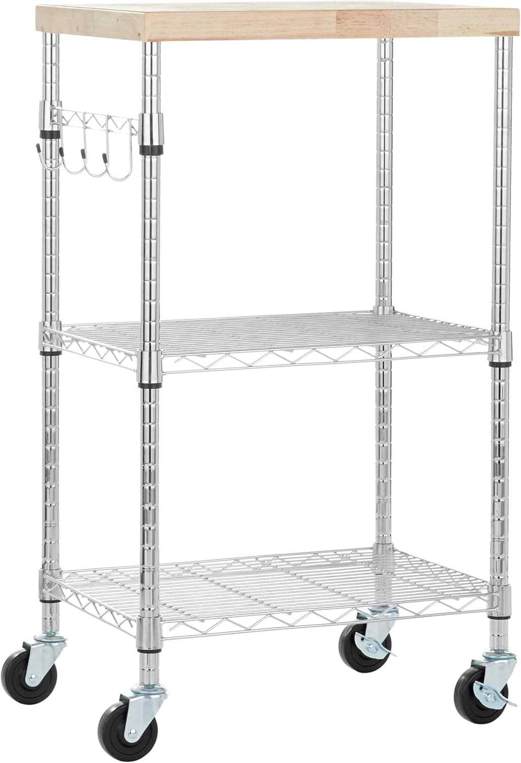 Amazon Basics 3-Tier Portable Storage Rack with Adjustable Shelves