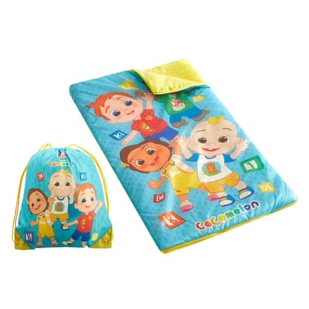 Moonbug Cocomelon Kids' Sling Bag Slumber Set (Sleeping Bag & Pillow)