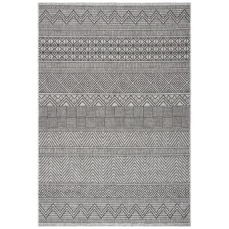 SAFAVIEH Courtyard Altan Geometric Indoor/Outdoor Area Rug, 5'3" x 7'7", Black/Grey