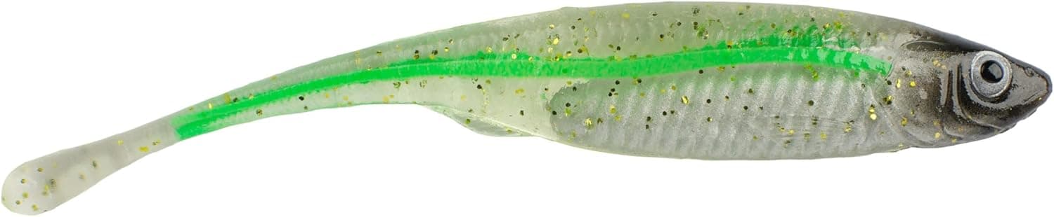 Berkley PowerBait Drip Minnow Fishing Bait, Green Liner, 5 in, Irresistible Flavor, Realistic Body and Head, Subtle Action, Ideal for Finesse Techniques