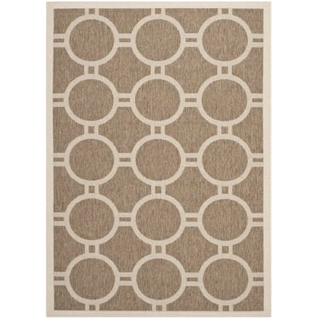 Safavieh Courtyard Ariel Geometric Indoor/Outdoor Area Rug, Brown/Bone, 5'3" x 7'7"