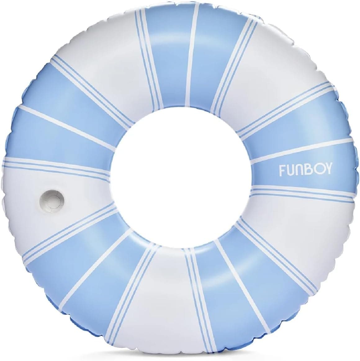 Lounge in Style with the FUNBOY Giant Vintage Blue Stripe Inflatable Pool Float