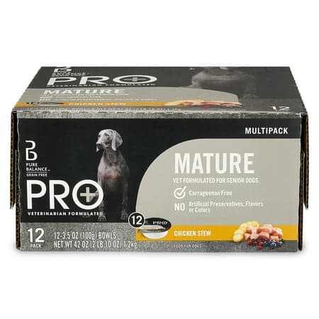 Pure Balance Pro+ Mature Wet Dog Food, 3.5 oz Cup, 12 Pack