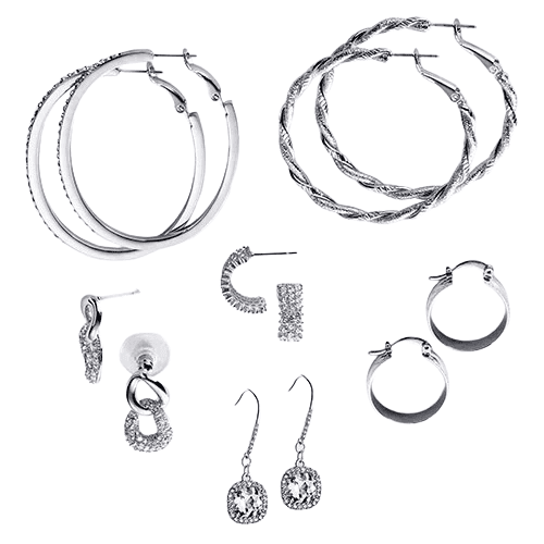 6-Piece Silver Hoops & Dangles Set for $20