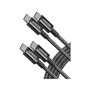 2-Pack Anker 60W USB-C to USB-C Fast Charging Cables - $8 & More with Prime