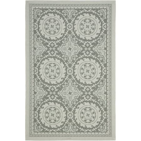 Safavieh Courtyard Abel Geometric Indoor/Outdoor Area Rug, Light Gray/Anthracite, 5'3" x 7'7"