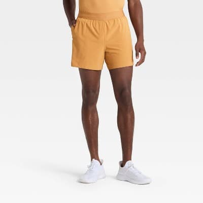 Men's Active Light Brief Lined Run Shorts 5" - All In Motion™ Brown XXL