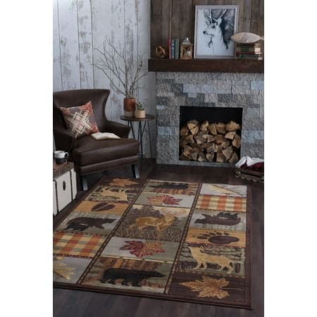 Nature Novelty 5' x 7' Multi-Color Polypropylene Indoor Area Rug
