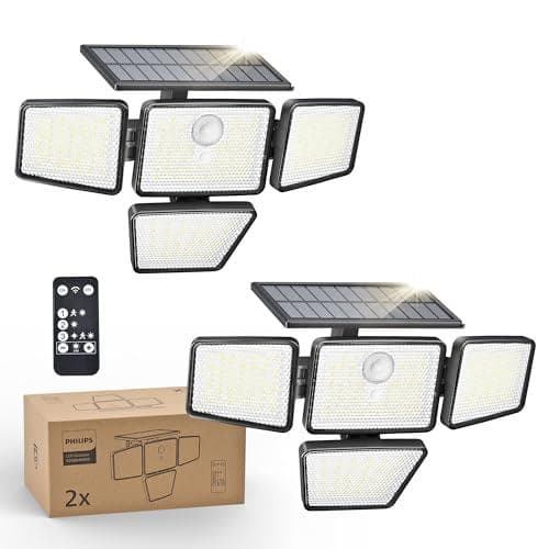 Philips 196-LED Solar Outdoor Security Light with Remote Control