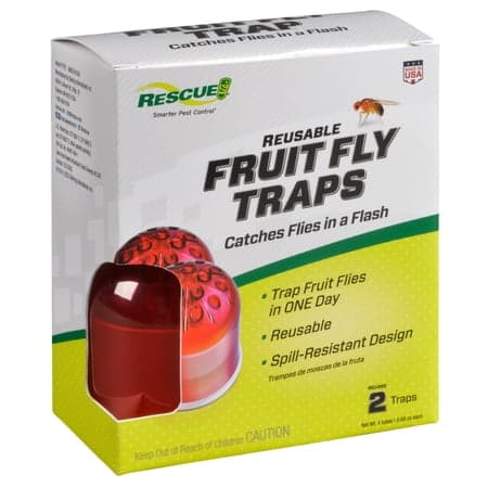 RESCUE! Reusable Indoor Fruit Fly Trap, 2 Pack Liquid