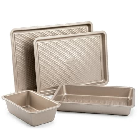 Thyme & Table Non-Stick Aluminized Steel Baking 4pc Set, Champagne Gold