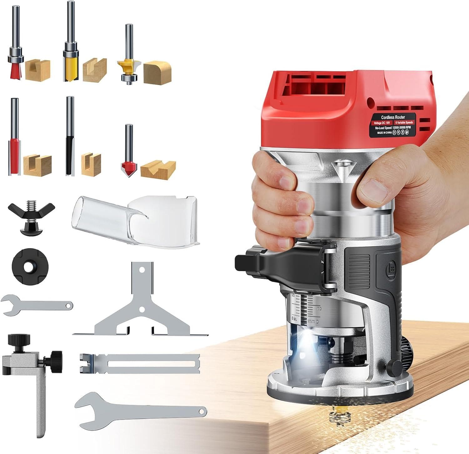 Cordless Router Tool with Milwaukee Battery Compatibility