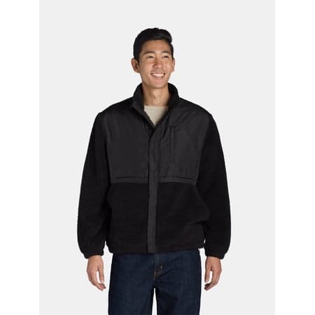 ANDE Men's High Pile Fleece and Nylon Zip Jacket, Sizes S-3X