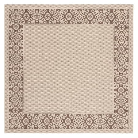SAFAVIEH Outdoor CY6011-219 Courtyard Cream / Lt Chocolate Rug