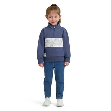 Bluey Toddler Girls Quarter Zip Top, Sizes 12 Months - 5T