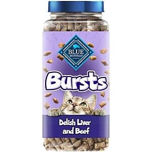 Blue Buffalo Bursts Crunchy Cat Treats (Chicken Liver & Beef) for $3.85