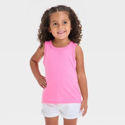Toddler Girls' Tank Top - Cat & Jack™ - Clay Pink 3T: Relaxed Fit