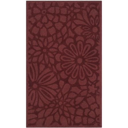SAFAVIEH Martha Stewart Full Bloom Area Rug, Vermillon, 3' x 5'