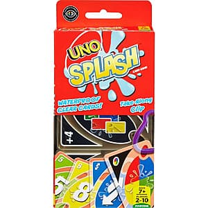 Mattel Uno Splash Waterproof Card Game w/ Take-Along Clip $5.65 + Free Pickup