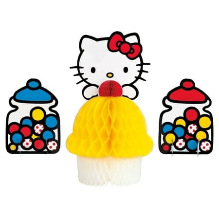 Hello Kitty & Friends Assorted Honeycomb Tissue Centerpieces, 3ct