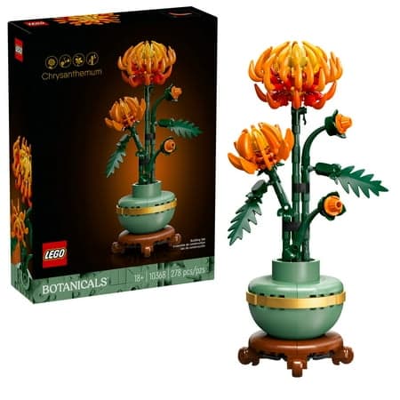 LEGO Icons Chrysanthemum Building Set - Artificial Flowers for Dinner Table Centerpieces & Decoration, Adults Ages 18+ - Birthday Gift Idea - 10368