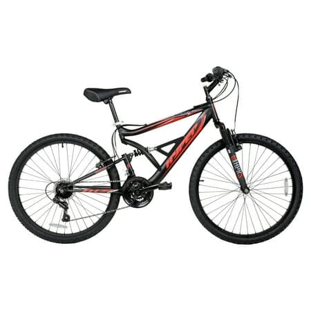 Hyper Bicycles 26" Shocker Mountain Bike, Adult Ages 14+, Black/Red