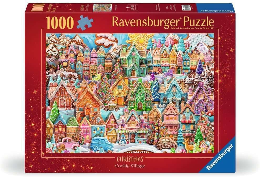Ravensburger - Christmas Cookie Village - 1000 Piece Jigsaw Puzzle - Piece Together an Entire Gingerbread City - Stunning Detail - Premium Quality - Ages 12+