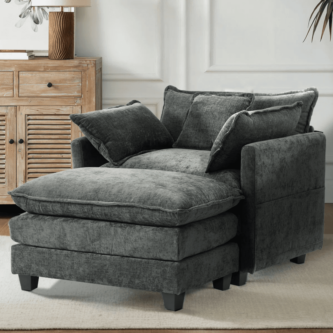 Relax in Luxury with the Chenille Lounge Chair for $198