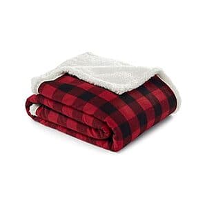 Cozy Up with Eddie Bauer Reversible Fleece Sherpa Throw Blanket for $9 + Free Shipping