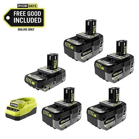 Powerful 5-Pack RYOBI ONE+ 18V Batteries for DIY Projects