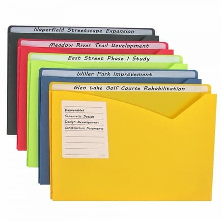 C-Line Write-On Expanding Poly File Folders, 1" Exp., Letter, Assorted Colors, 25/BX