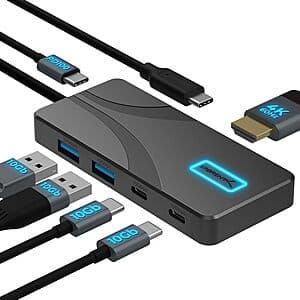Sabrent 10Gbps USB-C Hub with 100W Power Delivery and 4K@60Hz