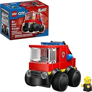 LEGO City Rides – Fire Truck Building Toy for Kids - Emergency Pretend Play for Boys & Girls, Ages 5+ - Toy Truck W/Raisable Ladder & Firefighter Junior Minifigure - Gift Idea for Birthdays - 60482