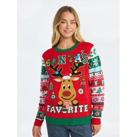 No Boundaries Christmas Sweater, Lightweight, Women's
