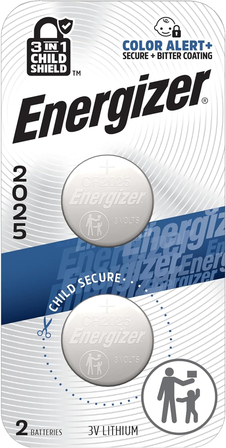 Energizer 2025 Lithium Coin Batteries - 2 Pack with Child Shield