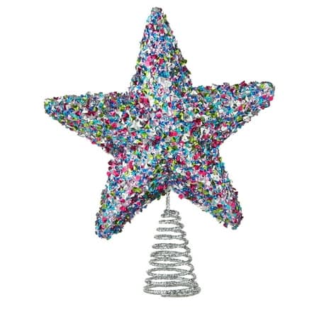 Chunky Sequins Star Christmas Tree Topper - 83% Off