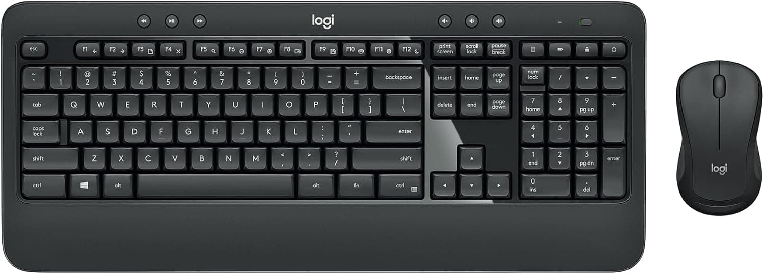 Logitech MK540 Wireless Keyboard and Mouse Combo: Multimedia Hotkeys, 3-Year Battery