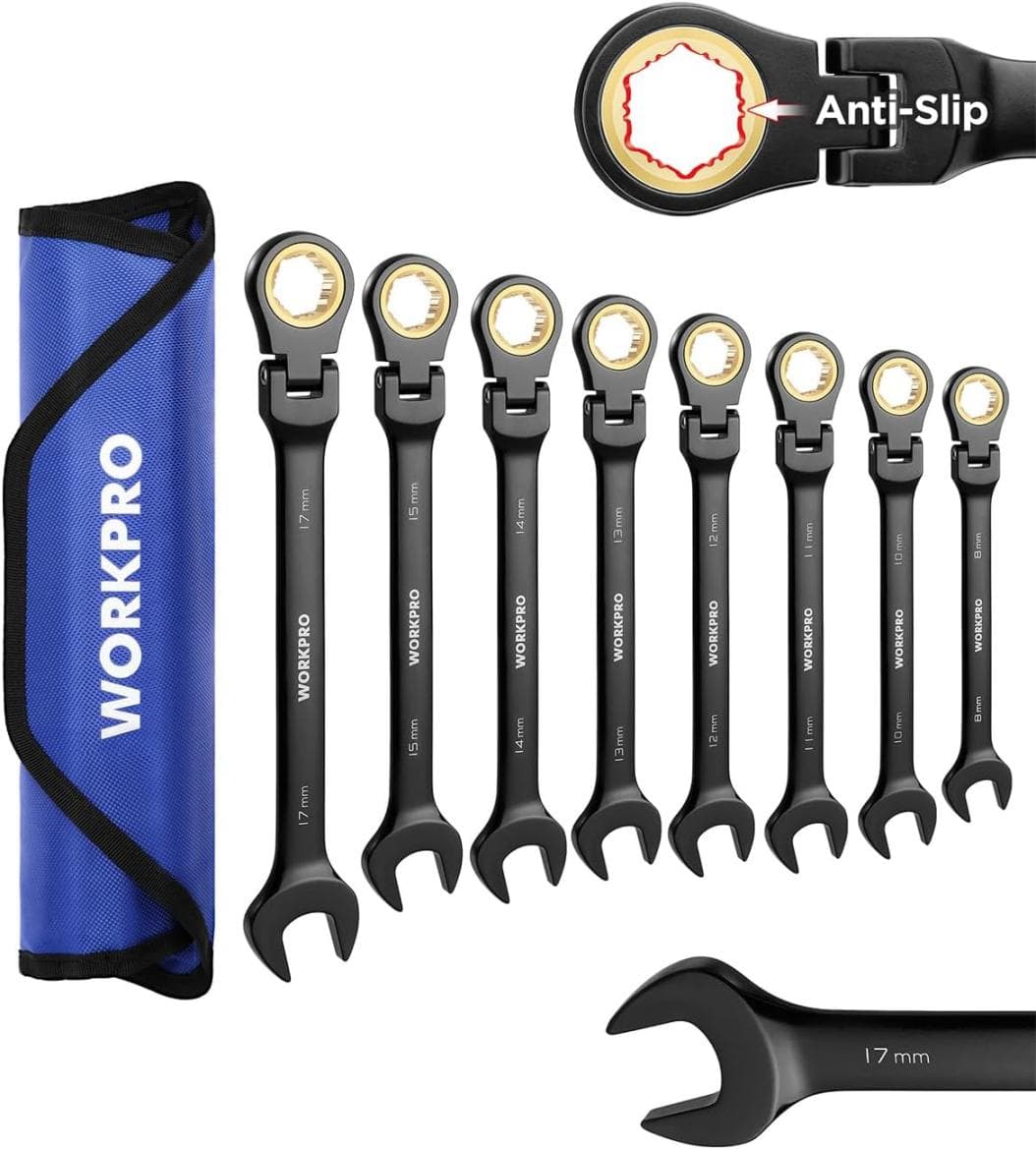 46% Off 8-Piece WORKPRO Flex-Head Ratcheting Wrench Set