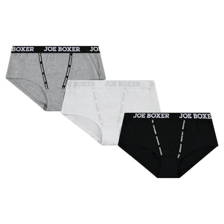 Joe Boxer Women’s Cotton Blend Girl Short Panties, 3-Pack, Sizes S-XL