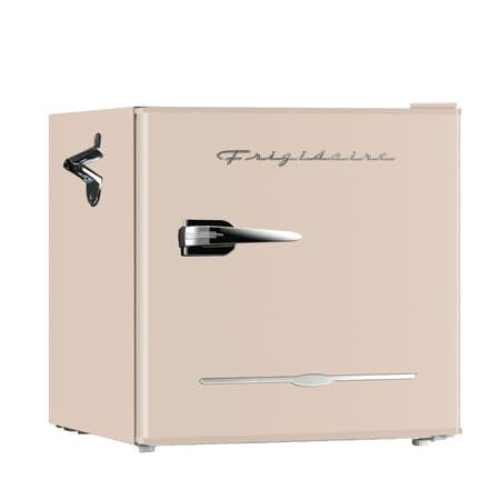 Frigidaire 1.6 Cu. ft. Compact Retro Refrigerator with Chiller Compartment, Mini Fridge with Side Bottle Opener, Coral