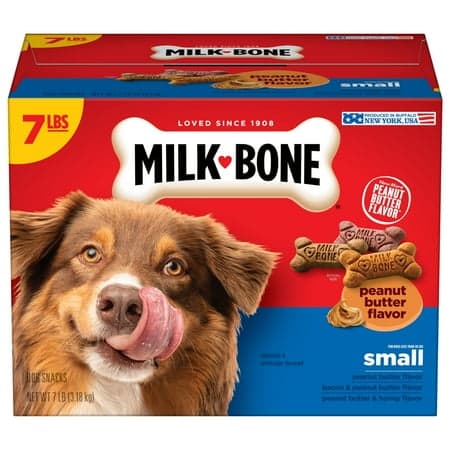Milk Bone Peanut Butter Flavor Dog Biscuits, Naturally & Artificially Flavored, 7 Lb. Box