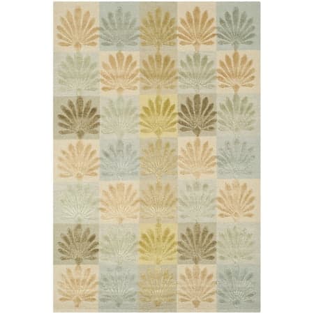 SAFAVIEH Martha Stewart Evaline Geometric Area Rug, Oasis, 3'9" x 5'9"
