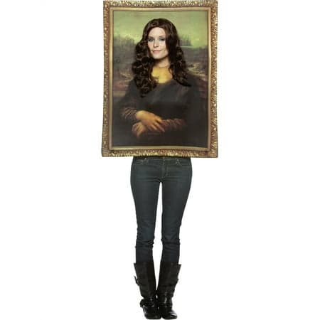 Rasta Imposta Mona Lisa Painting Halloween Costume, Women and Men, Adult One Size, 6212