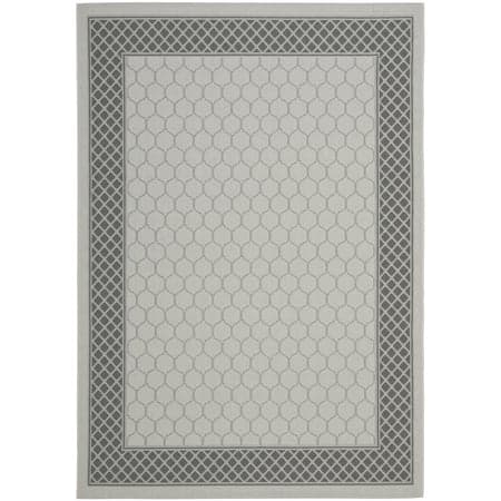 Safavieh Courtyard Noelle Bordered Indoor/Outdoor Area Rug, Light Gray/Anthracite, 5'3" x 7'7"