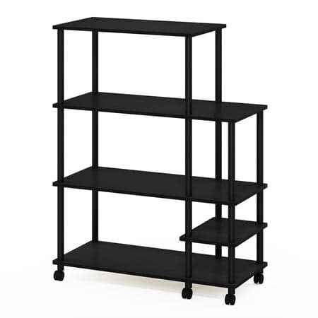 Furinno 35.2 W x 15.6 D x 46.1 H 5-Shelf Freestanding Shelves, Americano and Black