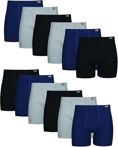 Get 12-Pack of Hanes Tagless Boxer Briefs with 18% Off