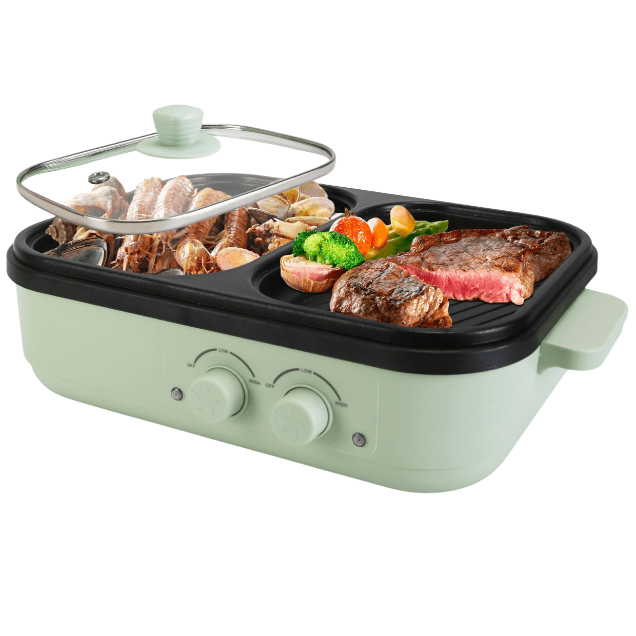 2-in-1 Electric Hot Pot & Grill - $40