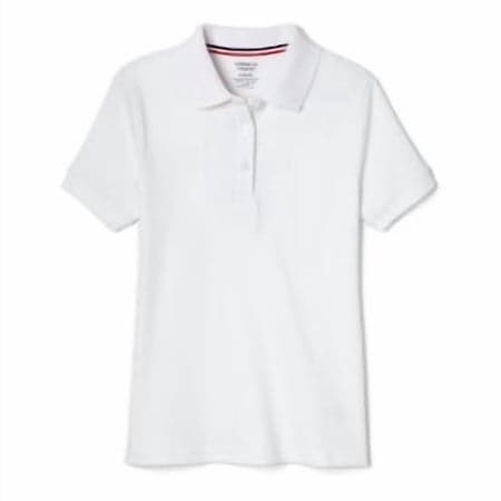 French Toast Girls School Uniform Short Sleeve Picot Collar Interlock Polo Shirt