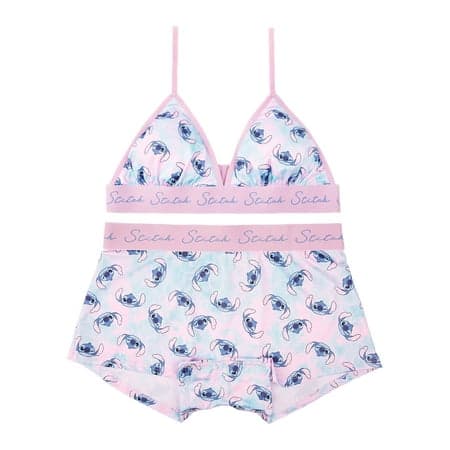 Stitch Woman's and Juniors Triangle Bra & Boyshort Underwear set, 2-Pack, Size S-XL